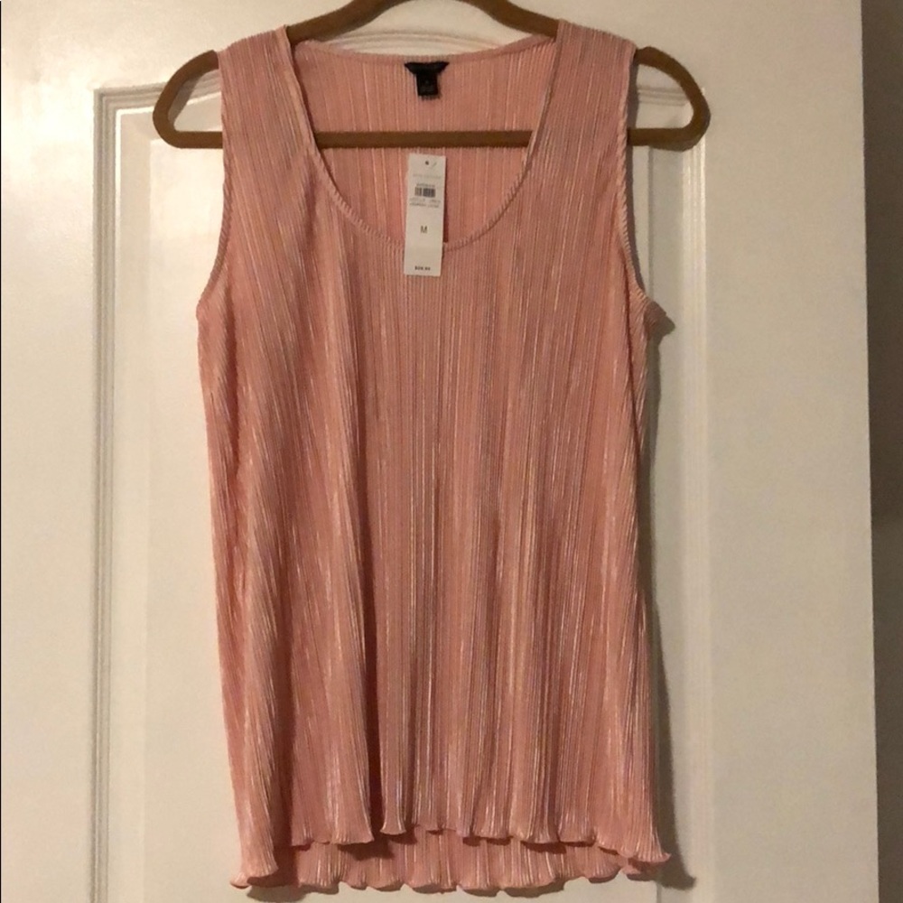 NWT Ann Taylor Pink Pleated Tank/Shell.